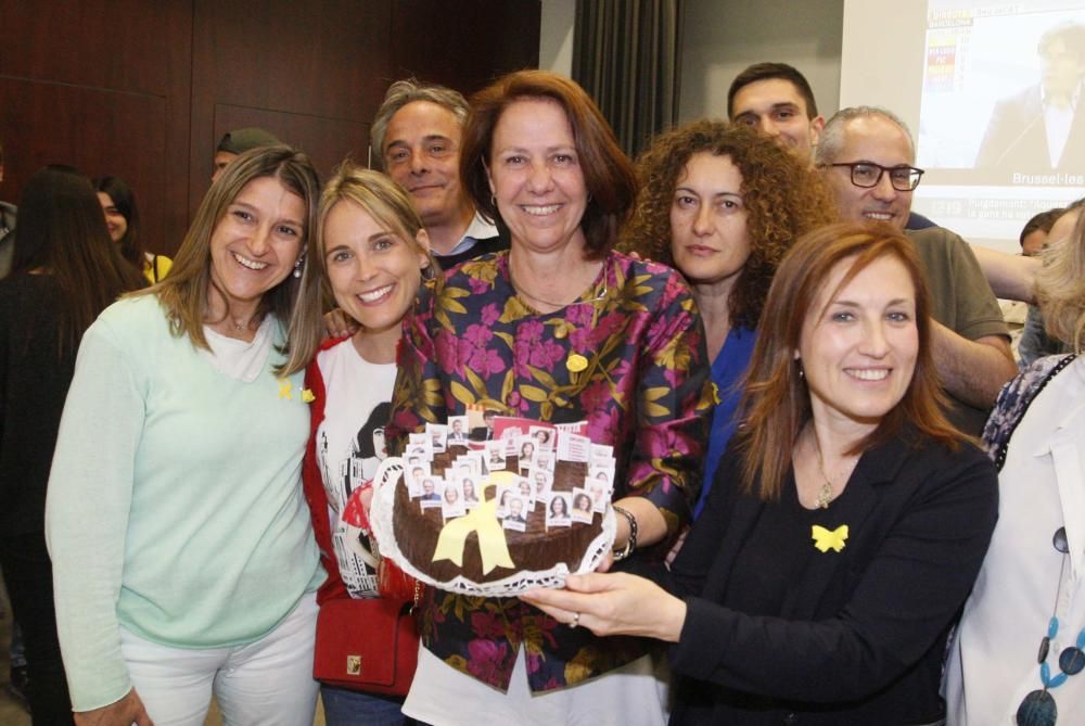 Marta Madrenas celebra la victòria a les eleccions municipals a Girona