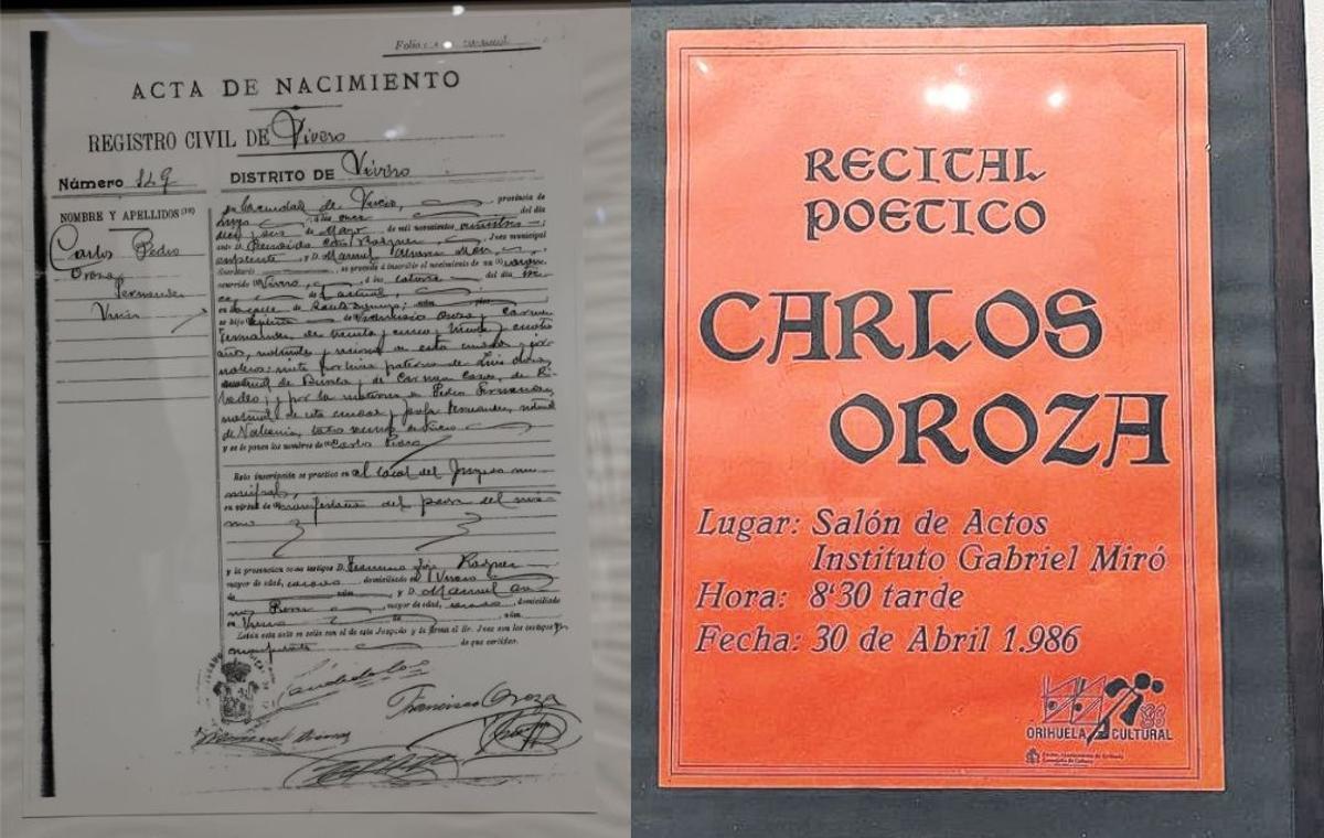 Acta de nacimiento de Carlos Oroza.