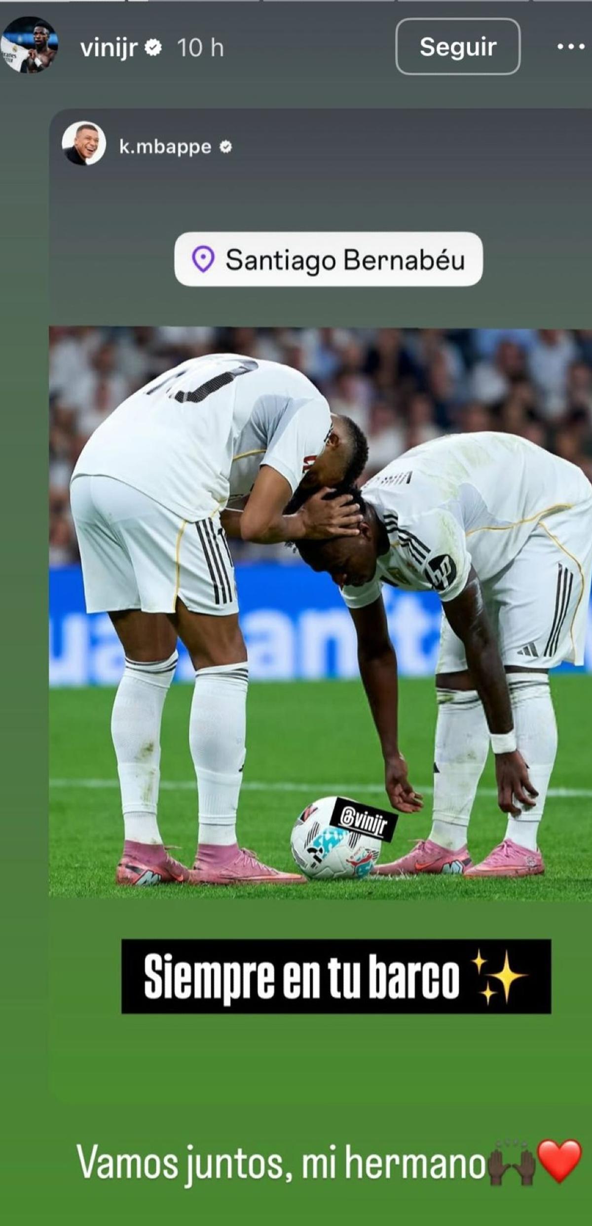 El mensaje de Mbappé y la respuesta de Vini