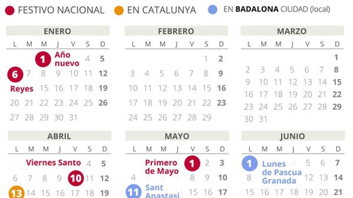 Calendario laboral Badalona 2020