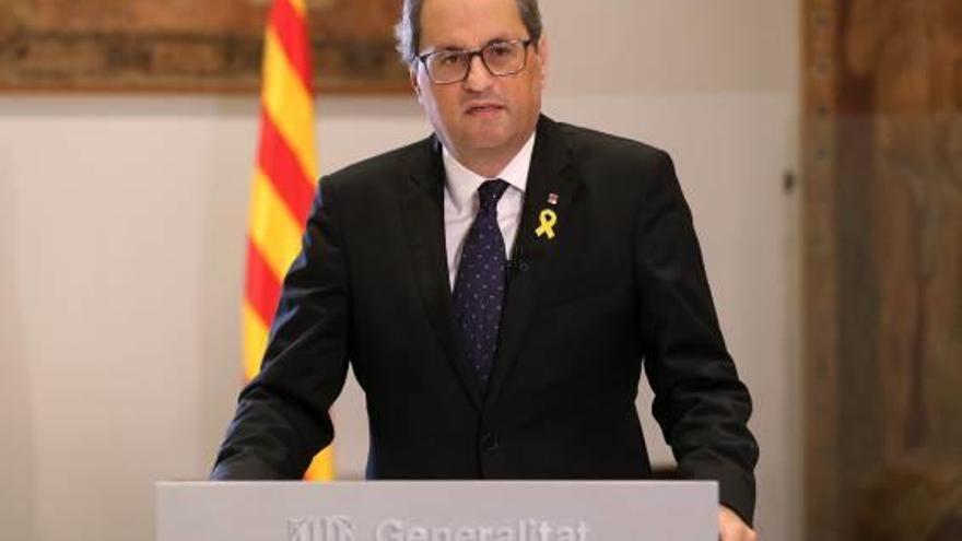 Declaració institucional de Torra per l&#039;aniversari de la DUI, ahir a Barcelona