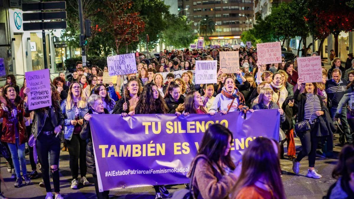Manifestación del 25N de 2019 en Badajoz.