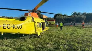 Trasladan en helicóptero medicalizado a la Fe a un trabajador tras sufrir un accidente laboral en Ontinyent