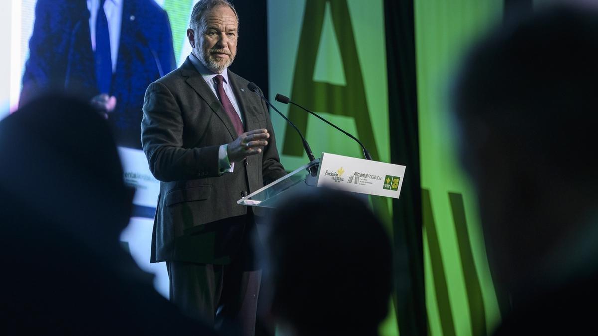 El presidente de Caja Rural del Sur, José Luis García-Palacios, en el Foro Alimental Andalucía 2025 en Sevilla.