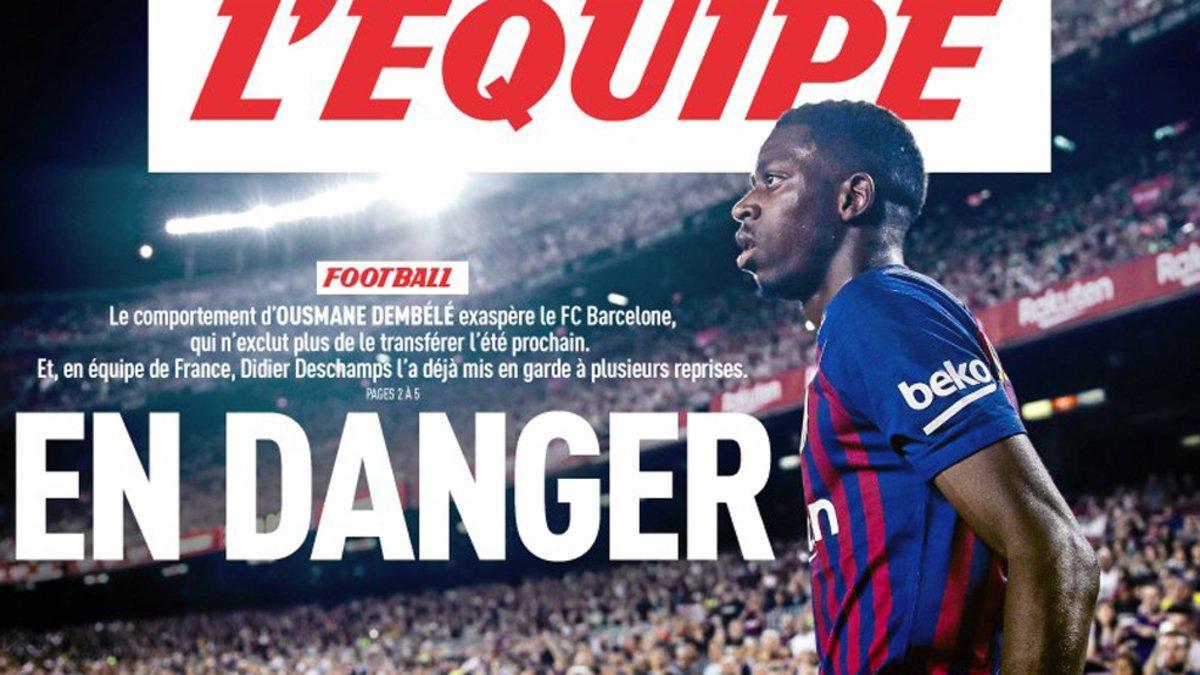 Dembélé, protagonista en la portada de LÉquipe