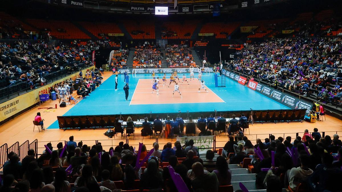 La Fonteta, durante un partido de Copa del Rey de Voleibol