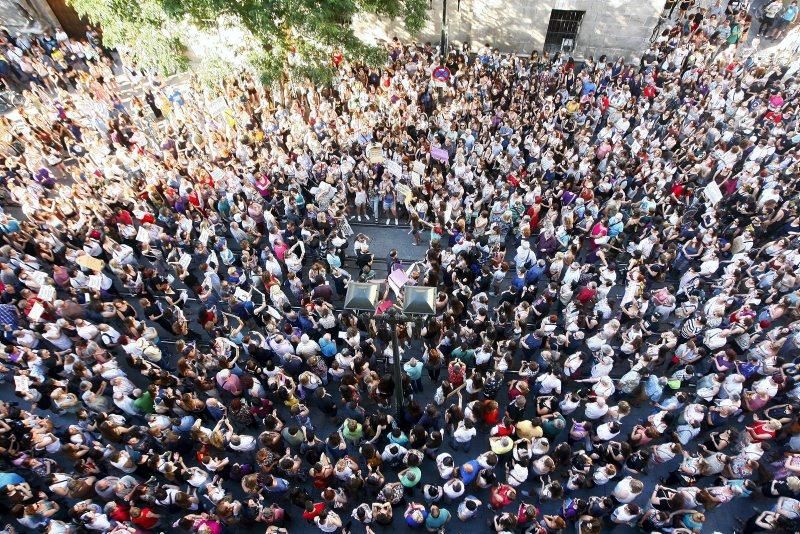 Manifestación contra la puesta en libertad de La Manada en Zaragoza