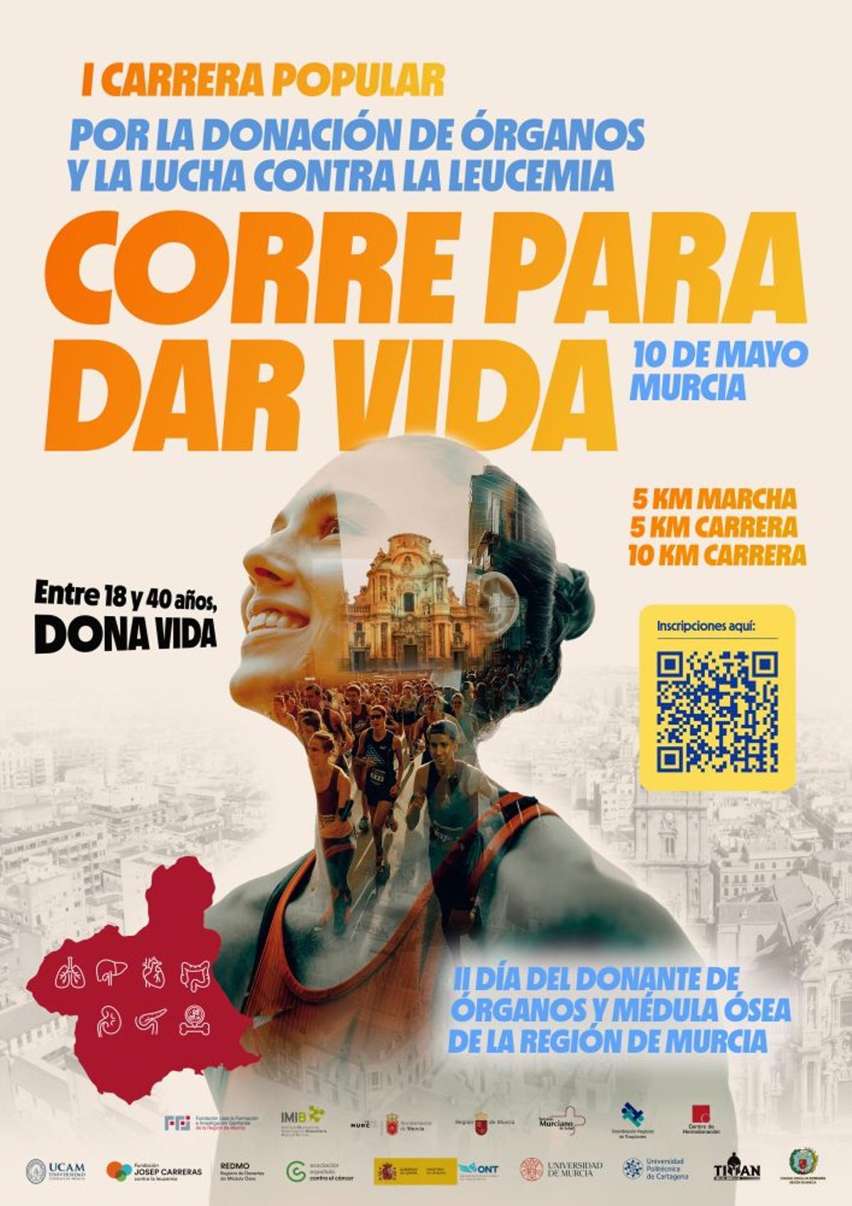 Cartel carrera solidaria en Murcia
