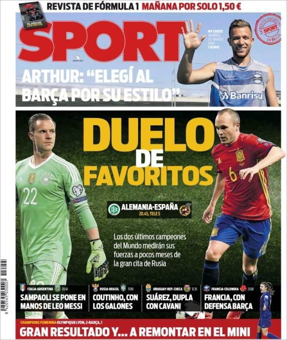 Portadas deportivas del viernes 23 de marzo