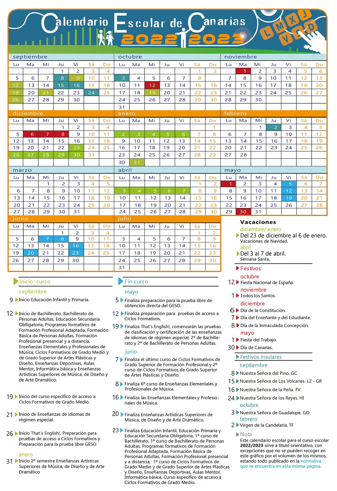 Calendario escolar 22/23.