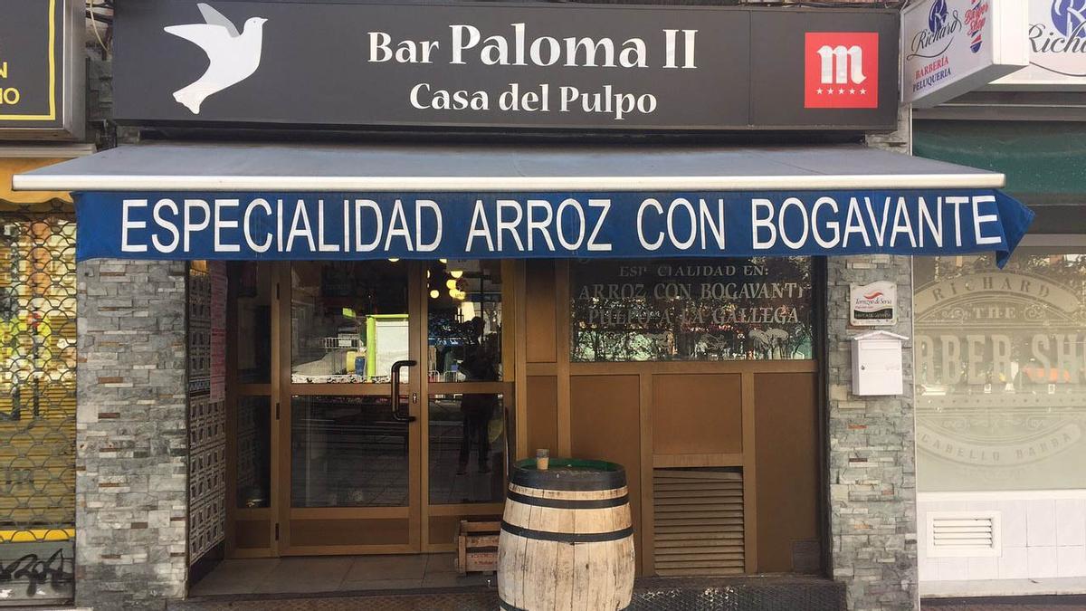 Fachada del restaurante La Paloma II.