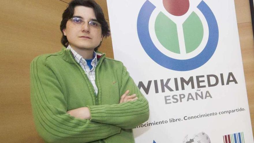 El vicepresidente de Wikimedia España, Jorge A. Sierra, en A Coruña.