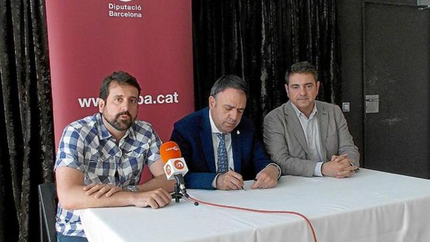 Des de l&#039;esquerra, Jordi Serranta, Valentí Junyent i Josep Salom