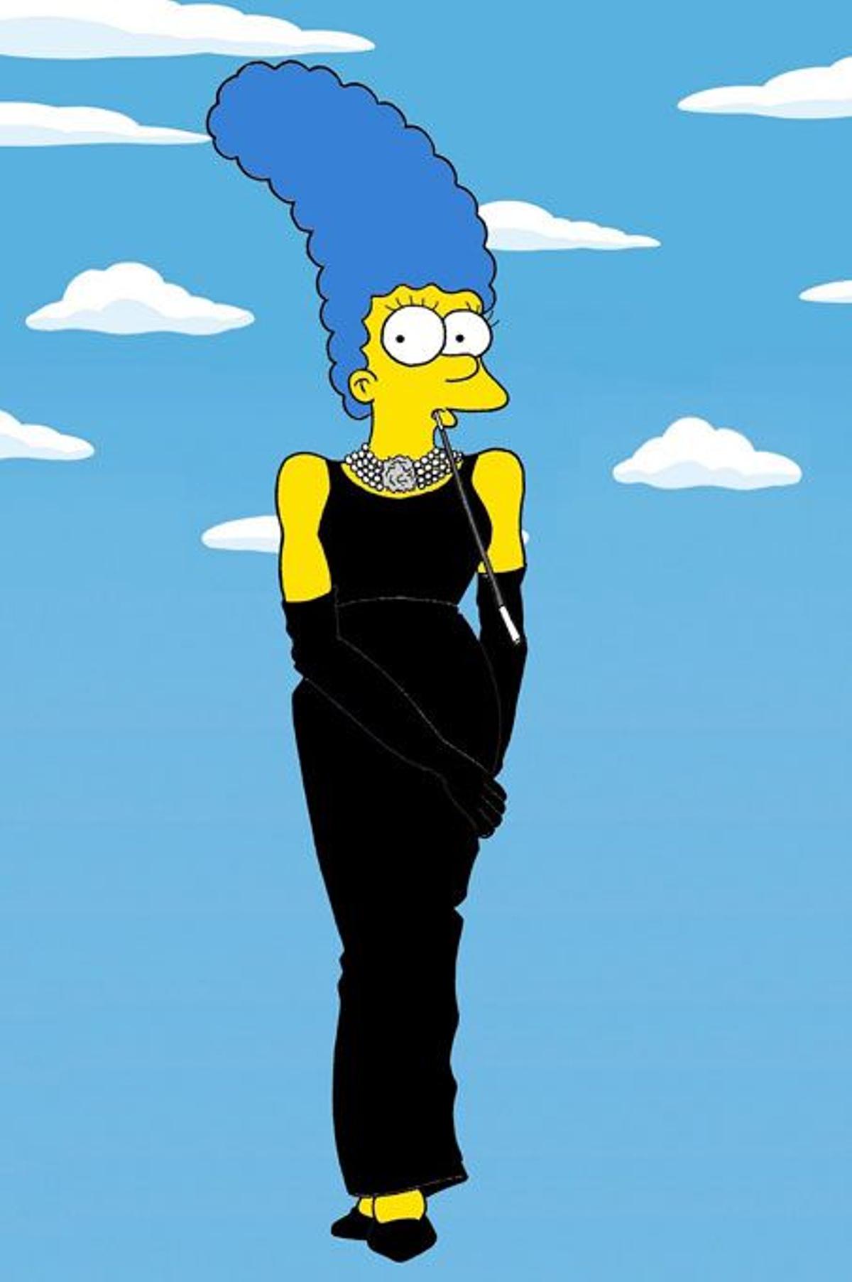 Marge Simposon, Los Simpson, madre, look, vestimenta, alta costura, ilustrador, Alessandro Palombo