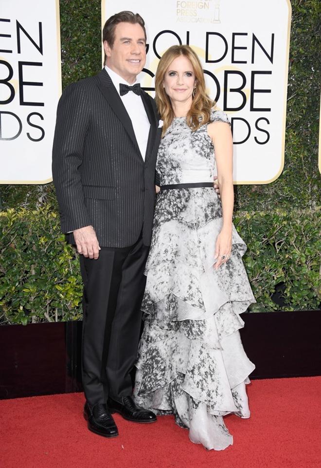 Las parejas de los Globos de Oro 2017, John Travolta y Kelly Preston