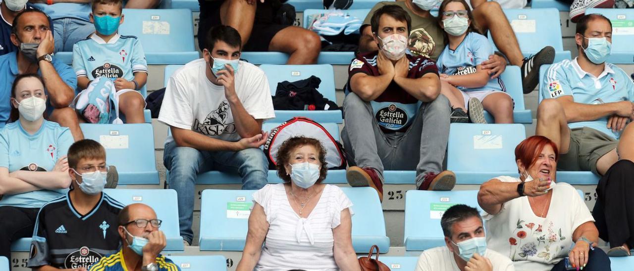 Una imagen de la grada de Balaídos durante las restricciones de público por el COVID-19. // MARTA G. BREA