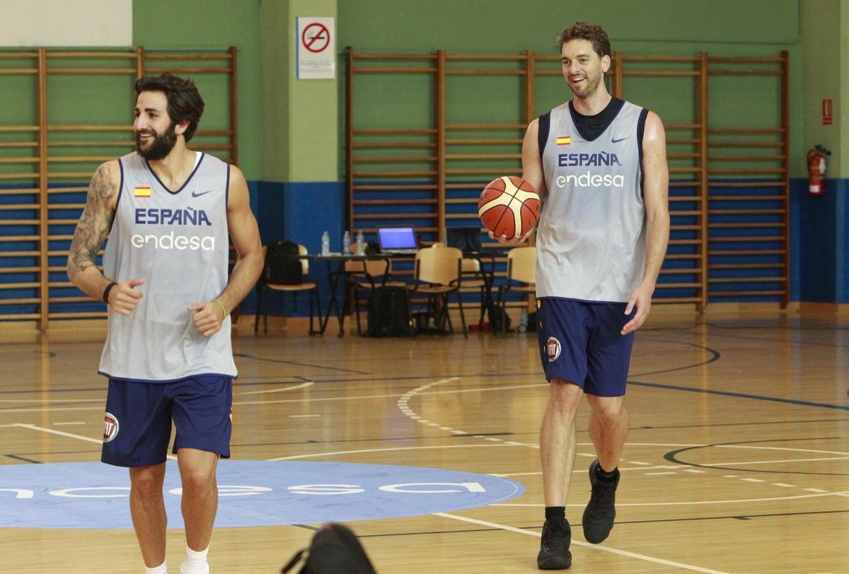 Gasol y Ricky, con la selección