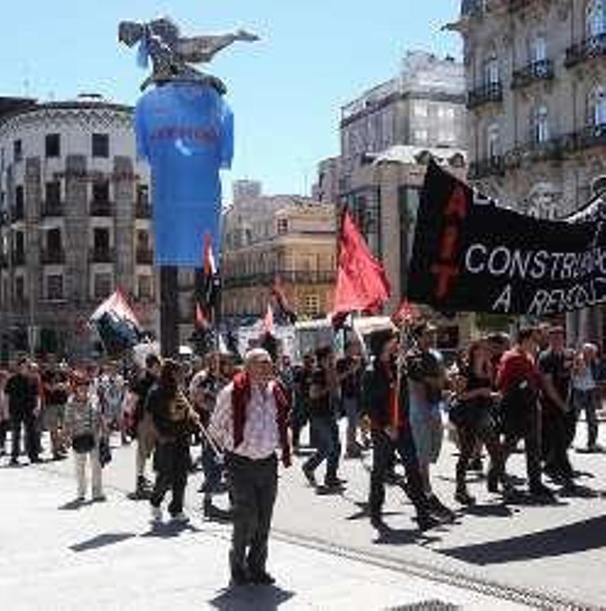 Protesta en el centro.  // R. G.