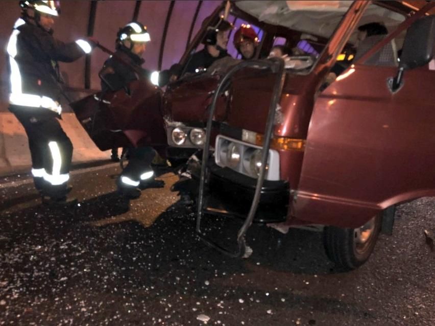 Accidente múltiple en el túnel de Julio Luengo