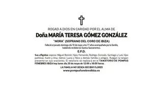 Esquela María Teresa Gómez González