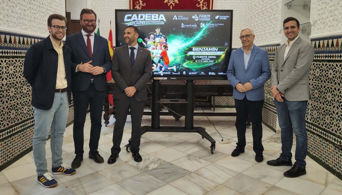 Rafael Ruiz, Antonio Martín, Sebastián Fernández, Mariano Jiménez y José Molina, en la presentación del Campeonato de Andalucía benjamín.