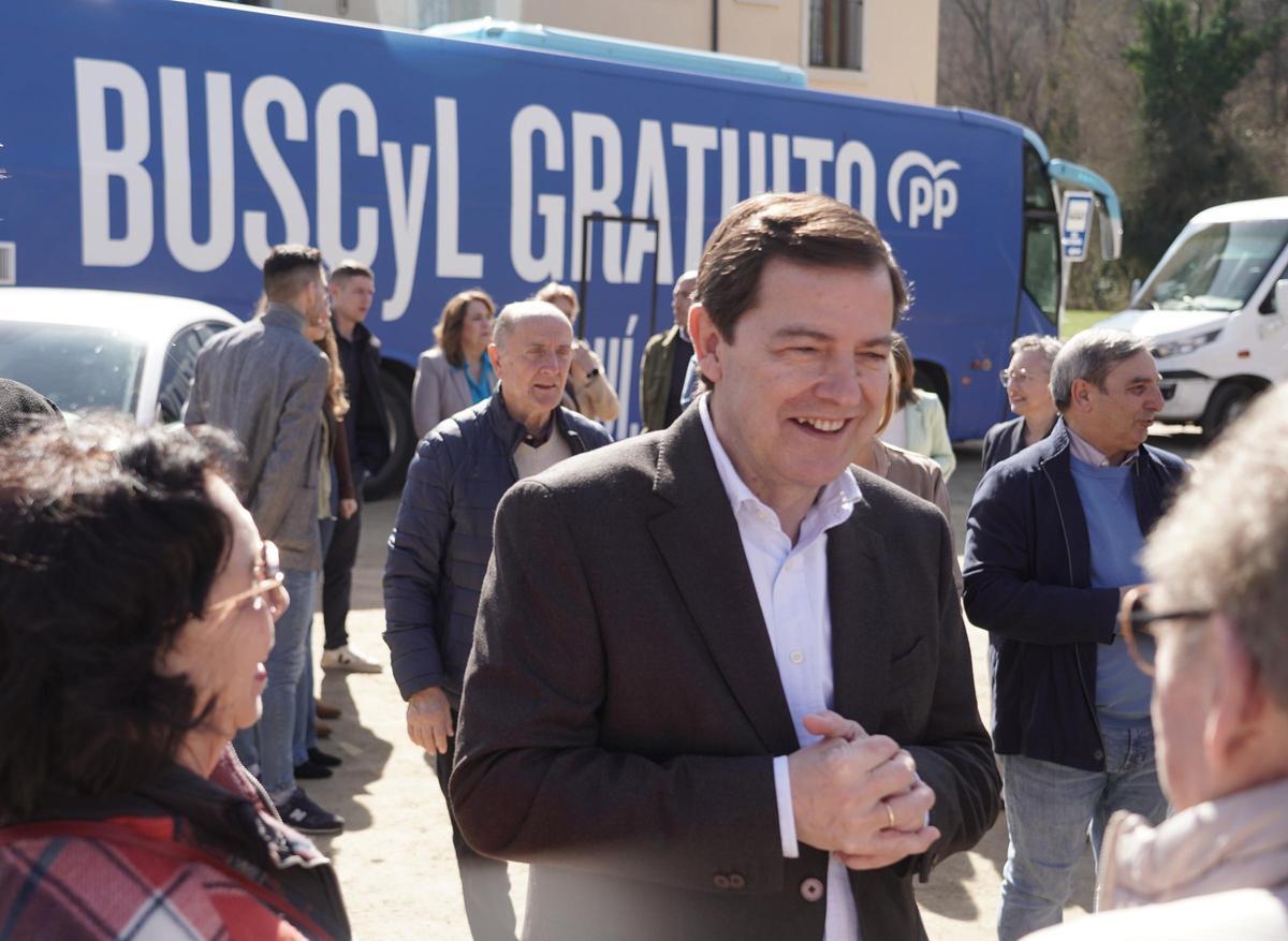 Mañueco en Segovia este domingo.