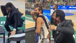 Lamentable y polmica reaccin de Llull y el staff de Chus Mateo tras perder ante Unicaja