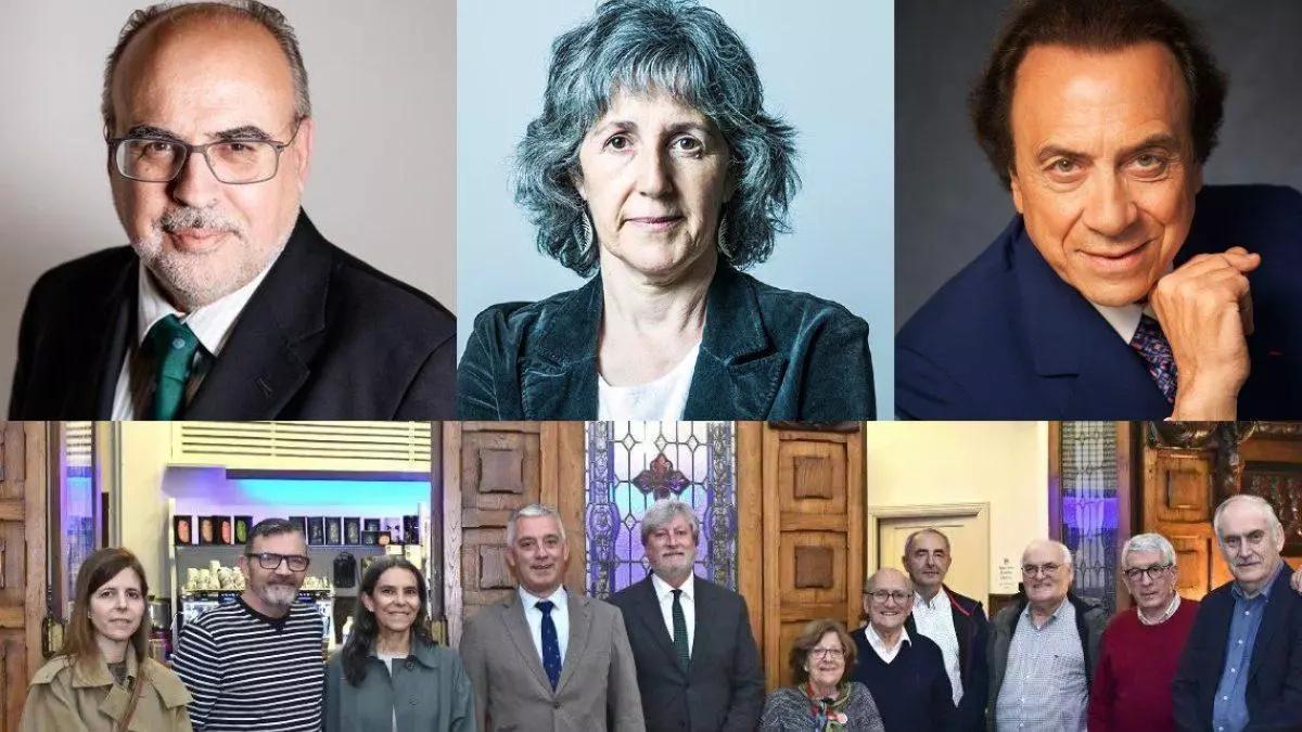 Arriba: Juliana, Constenla y Nasio. Abajo, presentación del fallo en el Casino de Santiago.