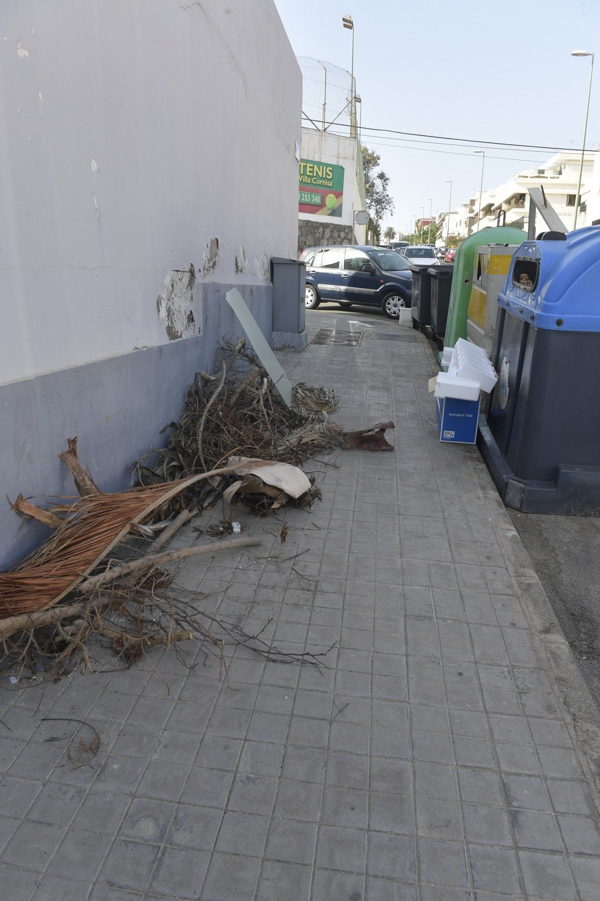 Hierbas en aceras de las calles de Escaleritas