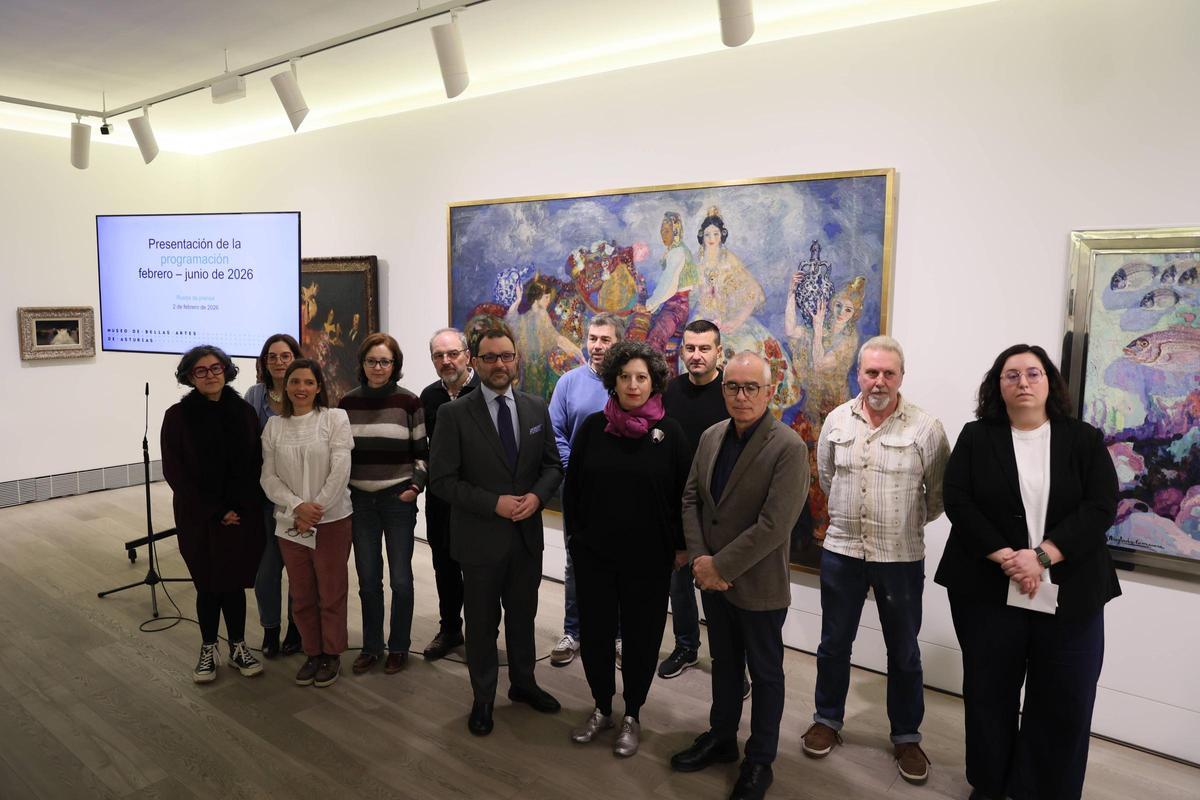 Varios de los asistentes a la presentación del programa anual del Museo de Bellas Artes de Asturias.