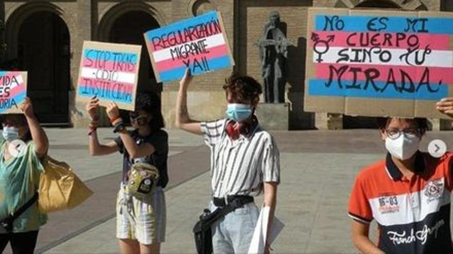 Manifestación en Zaragoza, hace unos años, en favor de los derechos de las personas trans.