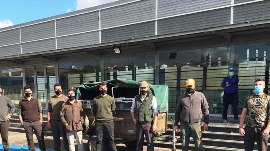 Miembros directivos de la sociedad local de cazadores de Monesterio