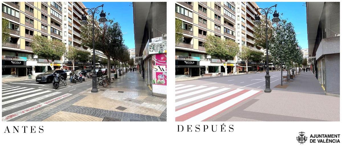 Aceras más amplias y pavimento fonoabsorbente en la calle Colón