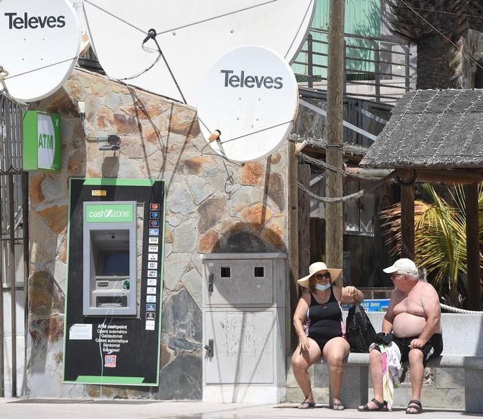 Ambiente de Playa del Inglés en plena fase 2