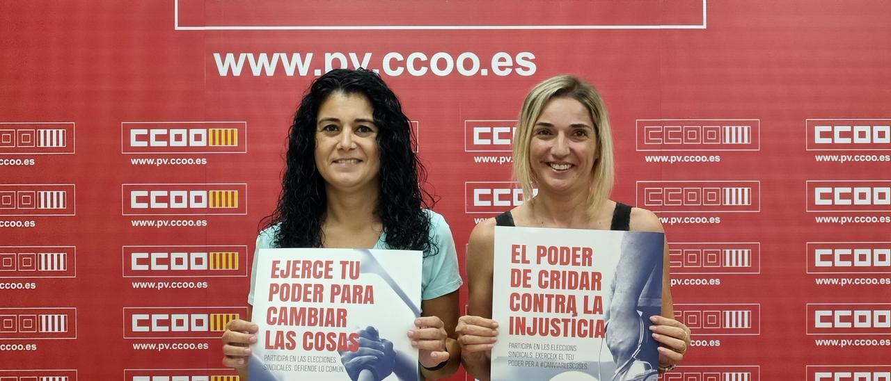 Ana García y Nuria Lázaro, en la sede de CC OO-PV.