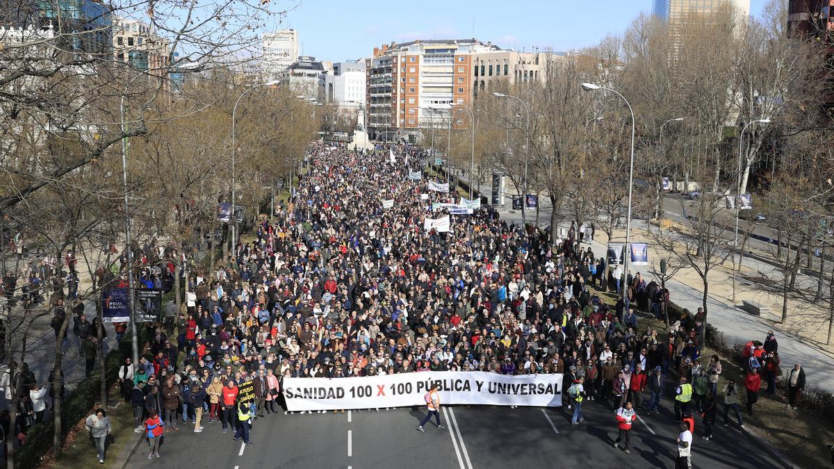 Manifestación en defensa de la sanidad pública