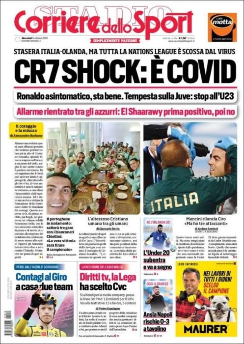 Portada CORRIERE DELLO SPORT 14 octubre 2020