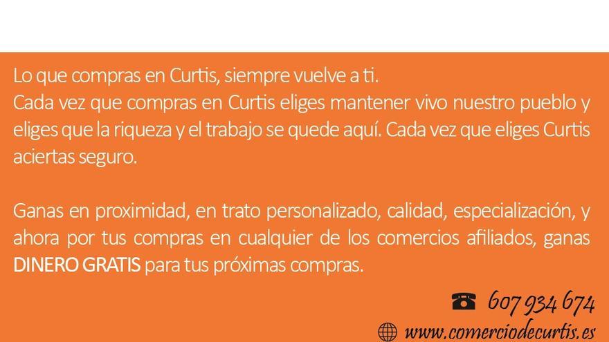 Reverso de la tarjeta de fidelización de los comerciantes de Curtis