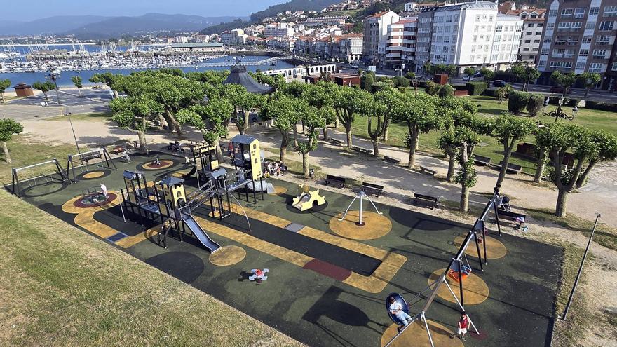 El renovado parque infantil de A Palma.