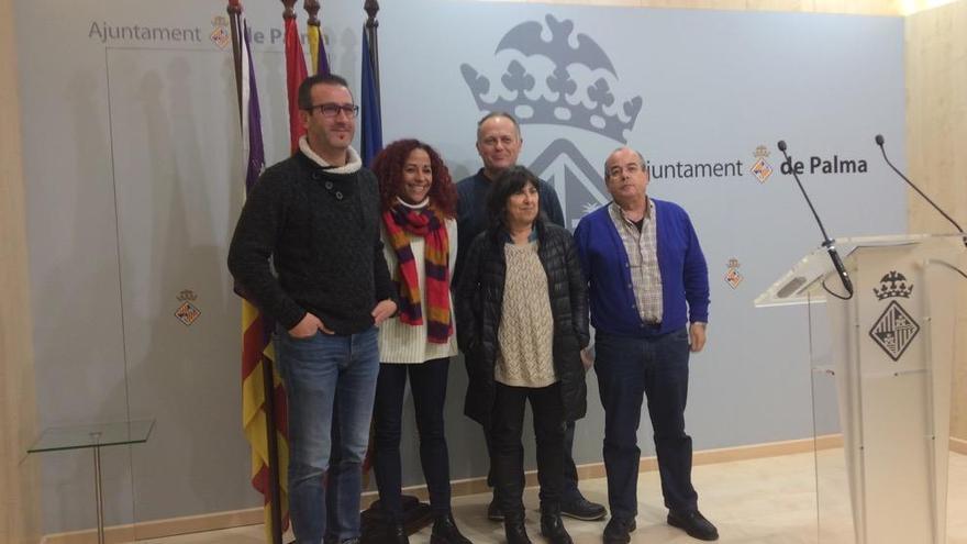 Jhardi con representantes sindicales del SPPME, CC OO, el CSIF y UGT.