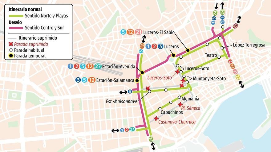 Así queda el plano de la circulación por el centro de Alicante desde este lunes