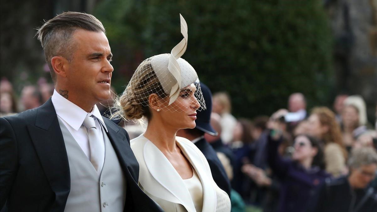 lmmarco45436289 robbie williams and ayda field arrive ahead of the wedding o181012134441