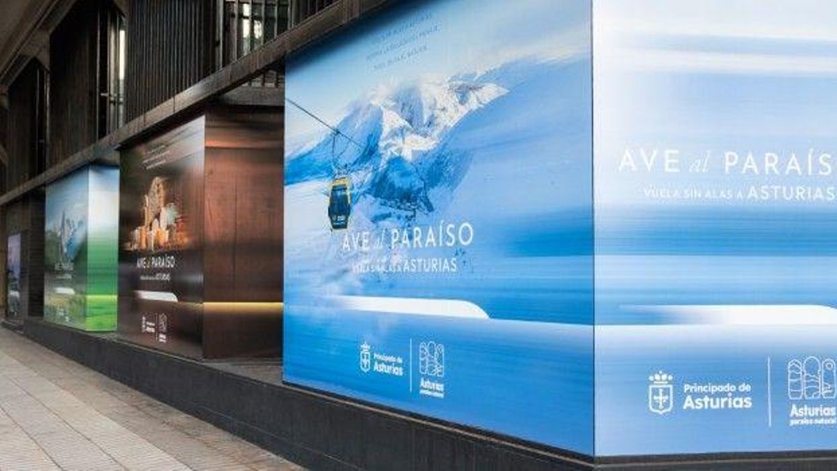 La sede del Principado en Madrid, promocionando el AVE