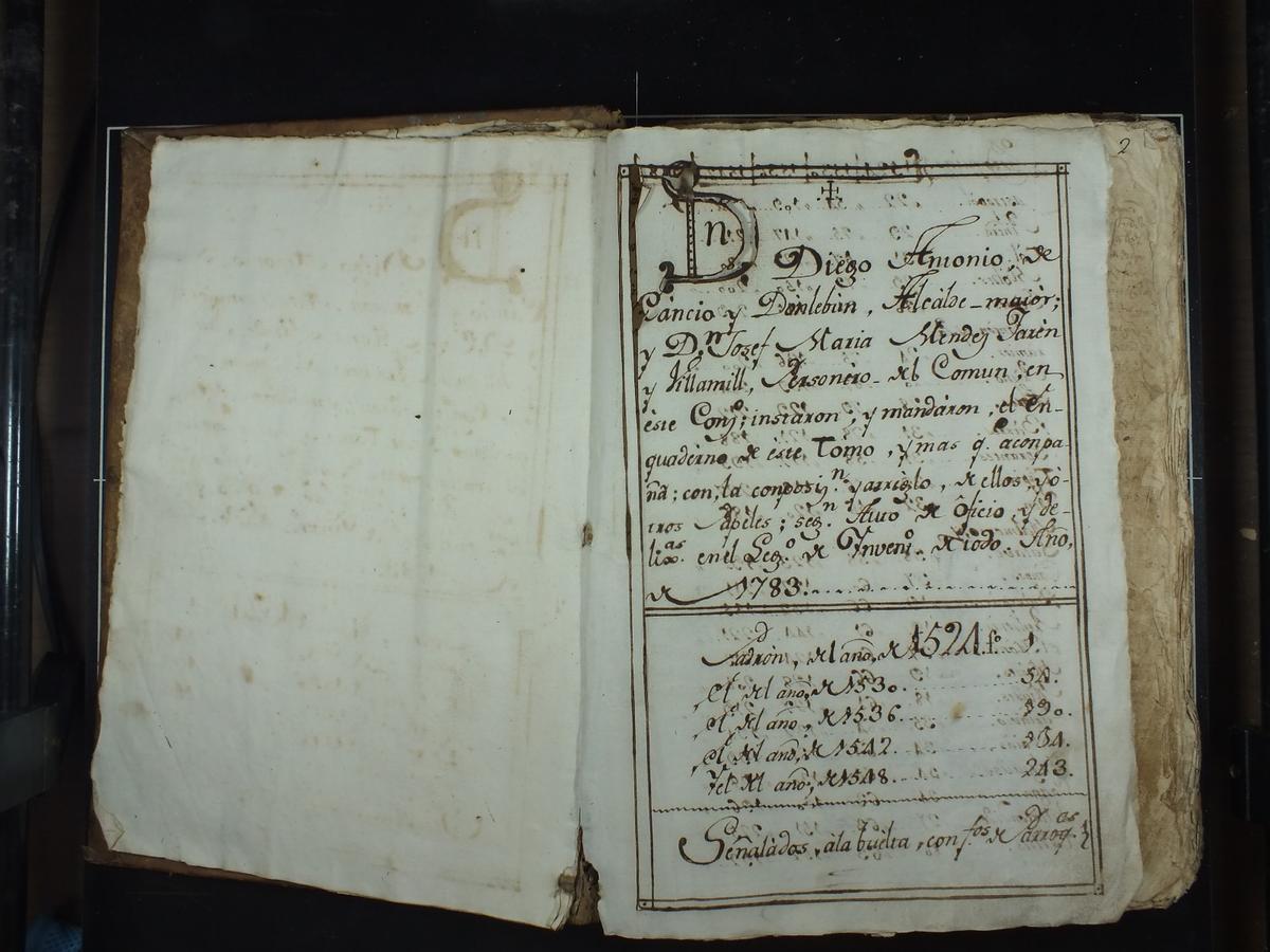 Comienzo del tomo donde están los padrones más antiguos conservados, de 1524.