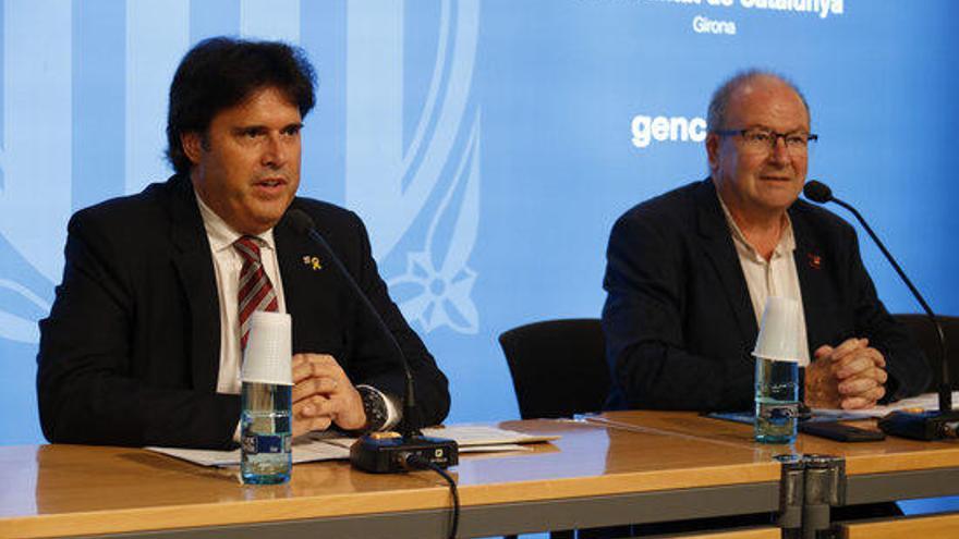 El delegat del govern, Pere Vila, i el director d&#039;Ensenyament, Martí Fonalleras.