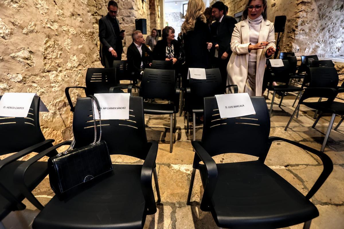 El asiento de Mari Carmen Sánchez en los Premios del Turismo.