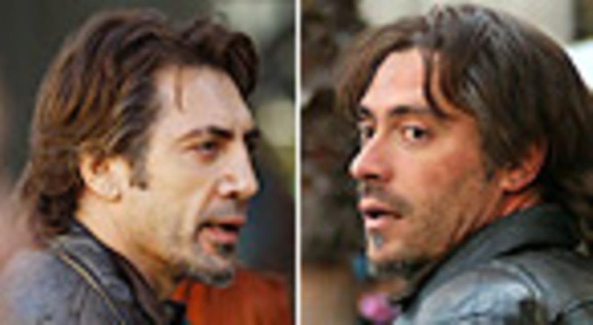 Javier Bardem (esquerra) i el seu doble.