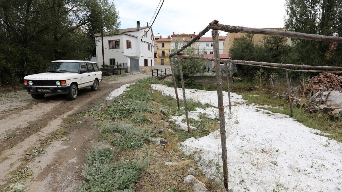 El municipio turolense de Griegos, tras la tormenta del pasado martes