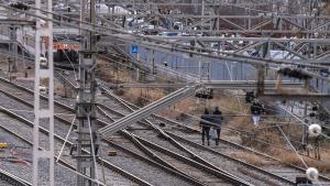 Infraestructuras ferroviarias en la estación de Rodalies de Granollers, en enero de 2024.