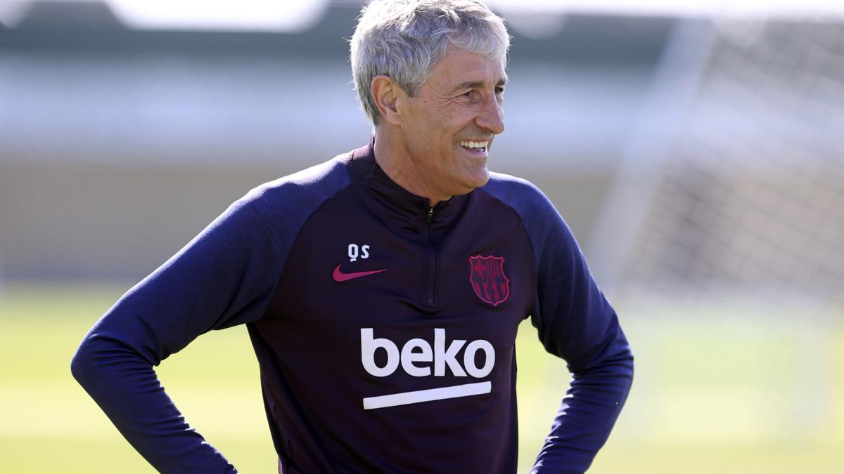 Quique Setién, en su etapa en el Barça